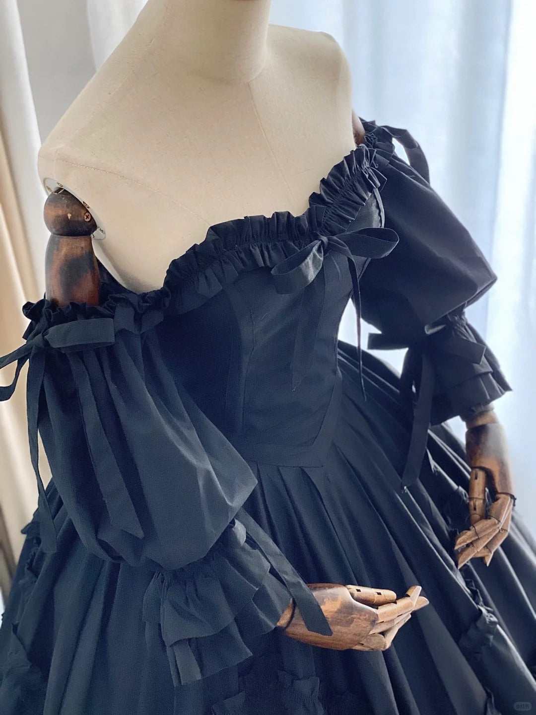Stunning Prom Dress Black Square Neck Pleated Evening Dress Ball Gown Birthday Party Dress    D2853