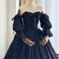 Stunning Prom Dress Black Square Neck Pleated Evening Dress Ball Gown Birthday Party Dress    D2853