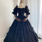 Stunning Prom Dress Black Square Neck Pleated Evening Dress Ball Gown Birthday Party Dress    D2853