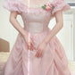 Cute Prom Dress Square Neck Pleated Lace Evening Dress Ball Gown Sweet 16 Dress Birthday Party Dress    D2854