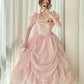 Cute Prom Dress Square Neck Pleated Lace Evening Dress Ball Gown Sweet 16 Dress Birthday Party Dress    D2854