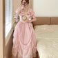 Cute Prom Dress Square Neck Pleated Lace Evening Dress Ball Gown Sweet 16 Dress Birthday Party Dress    D2854