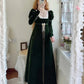 Elegant Prom Dress Velvet A Line Square Neck Evening Dress Gala Dress    D2855