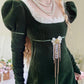 Elegant Prom Dress Velvet A Line Square Neck Evening Dress Gala Dress    D2855