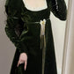 Elegant Prom Dress Velvet A Line Square Neck Evening Dress Gala Dress    D2855