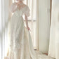 Stunning A Line Long Sleeve Lace Tulle Wedding Dress  D2856