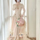 Elegant Prom Dress V-neck Pleated Lace Date Dress Party Dress  D2859
