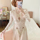 Elegant Prom Dress V-neck Pleated Lace Date Dress Party Dress  D2859