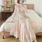 Elegant Prom Dress V-neck Pleated Lace Date Dress Party Dress  D2859