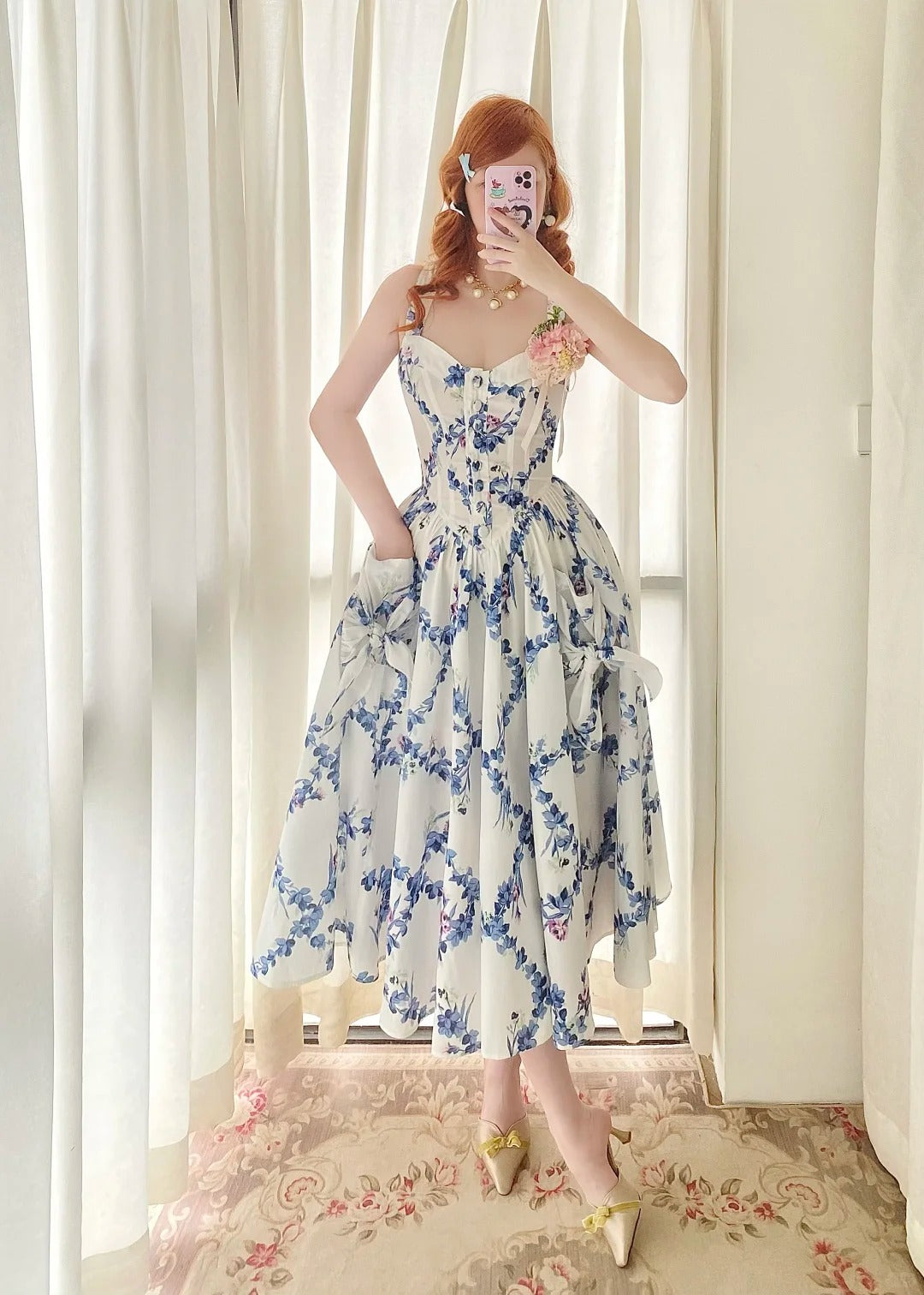 Charmante robe d'été trapèze à bretelles spaghetti et imprimé plissé pour femme, tenue de rendez-vous ou de vacances, D2860