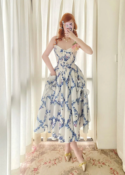 Charmante robe d'été trapèze à bretelles spaghetti et imprimé plissé pour femme, tenue de rendez-vous ou de vacances, D2860