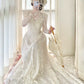 Elegant A Line High Collar Lace Wedding Dress  D2861