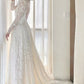 Elegant A Line High Collar Lace Wedding Dress  D2861