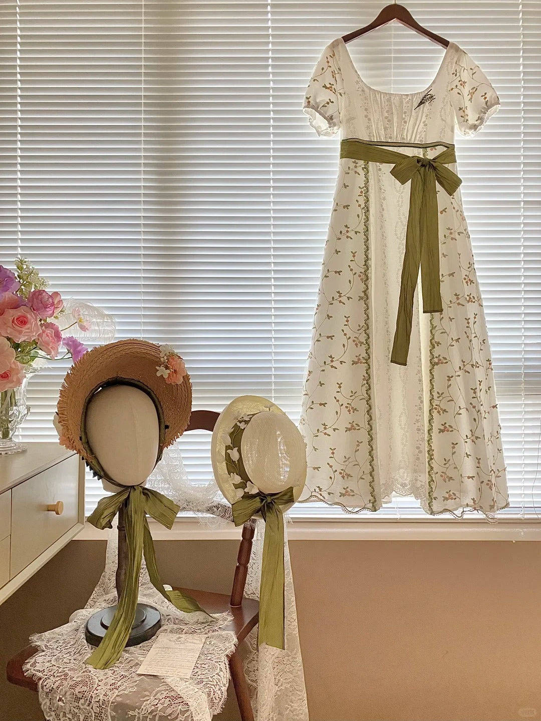 Sweet Summer Dress A Line Square Neck Pleated Women Dress Date Dress   D2862