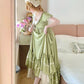 Cute Prom Dress A Line Crew Neck Pleated Ruffle Evening Dress Birthday Party Dress   D2863