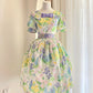 Cute Summer Dress Crew Neck Print Women Dress Birthday Party Dress    D2864