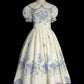 Cute Summer Dress Crew Neck Pleated Print Daily Dress Women Teenage Girl Dress    D2866