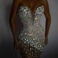 Shiny Homecoming Dress Sweetheart Party Dresses Short Prom Dress Black Girl Dress   D2869