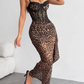 Sexy Summer Dress Spaghetti Straps Leopard Print Summer Dress Vacation Dress Party Dress    D2871
