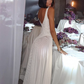 Charming Summer Dress V-neck Pleated Women Dress Vacation Outfits Casual Dress   D2877