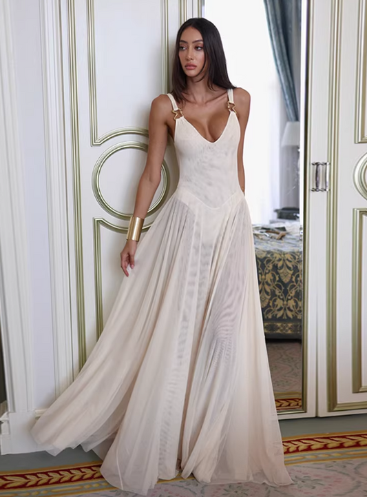 Charming Summer Dress V-neck Pleated Women Dress Vacation Outfits Casual Dress   D2877