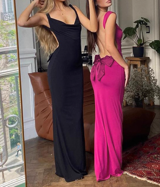 Minimalist Summer Dress Spaghetti Straps Backless Women Dress Vacation Outfits Party Dress   D2882