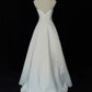 Minimalist A Line Spaghetti Straps Wedding Dress    D2892
