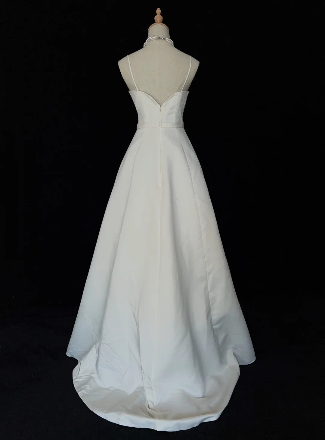 Minimalist A Line Spaghetti Straps Wedding Dress    D2892