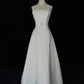Minimalist A Line Spaghetti Straps Wedding Dress    D2892