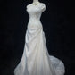 Beauty A-Linie Plissee-Brautkleid mit quadratischem Ausschnitt D2893
