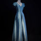 Elegant Prom Dress A Line Square Neck Evening Dress Gala Dress    D2895