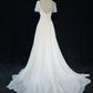 Elegant Prom Dress A Line Crew Neck Pleated Gala Dress Evening Dress   D2899