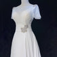 Elegant Prom Dress A Line Crew Neck Pleated Gala Dress Evening Dress   D2899