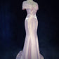 Sweet Prom Dress V-neck Pleated Mermaid Gala Dress Evening Dress Birthday Dress    D2902