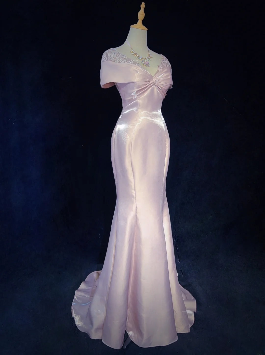 Sweet Prom Dress V-neck Pleated Mermaid Gala Dress Evening Dress Birthday Dress    D2902