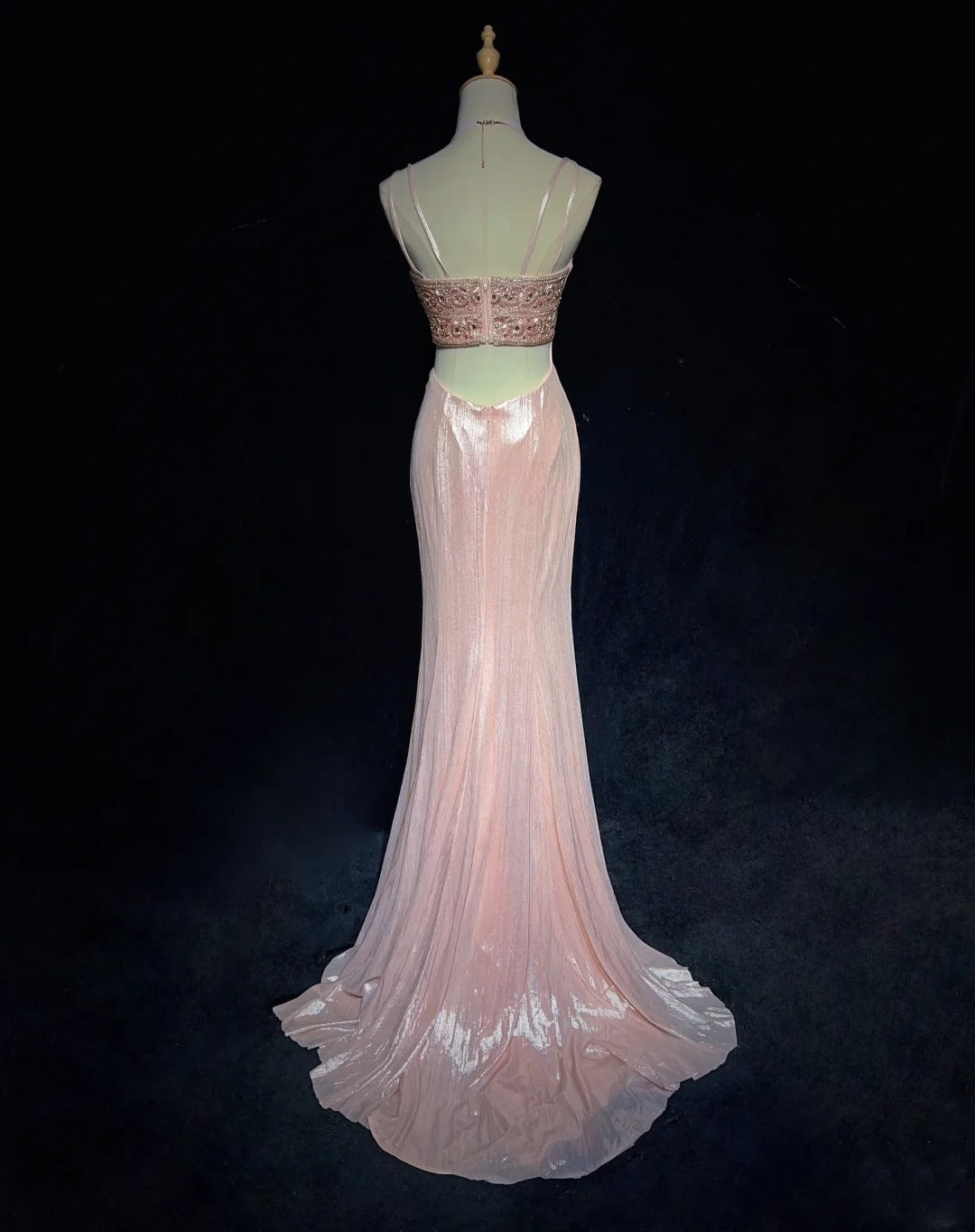 Shiny Prom Dress Spaghetti Straps Beading Mermaid Gala Dress Evening Dress Birthday Dress    D2903