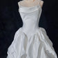 Elegant Spaghetti Straps Pleated Beading Wedding Dress Ball Gown  D2905