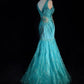 Stunning Prom Dresses V-neck Pleated Mermaid Evening Dress Gala Dress   D2916