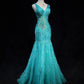 Stunning Prom Dresses V-neck Pleated Mermaid Evening Dress Gala Dress   D2916