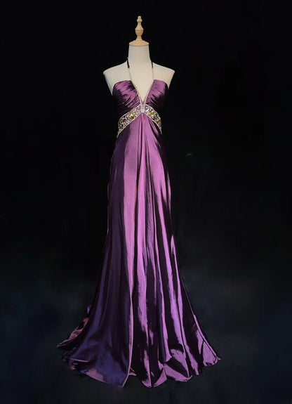 Gorgeous Prom Dresses Halter Crystal Pleated Evening Dress Gala Dress   D2919