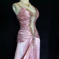 Sexy Pink Prom Dresses Spaghetti Straps Pleated Evening Dress Gala Dress Cocktail Dress   D2920