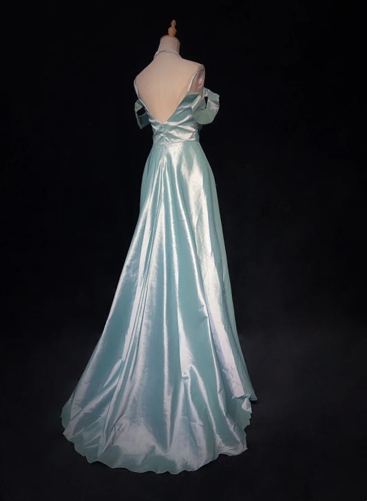 Pretty Prom Dresses Spaghetti Straps Pleated Slit Evening Dress Gala Dress Birthday Dress   D2921