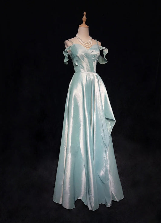 Pretty Prom Dresses Spaghetti Straps Pleated Slit Evening Dress Gala Dress Birthday Dress   D2921