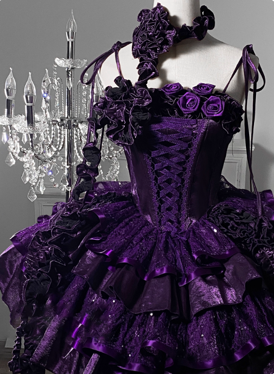 Stunning Homecoming Dress Dark Purple Spaghetti Straps Flower Tiered Short Prom Dress Birthday Party Dress    D2923