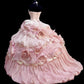 Sweet Prom Dress Strapless Pleated Ball Gown Quinceanera Dress Evening Dress    D2833