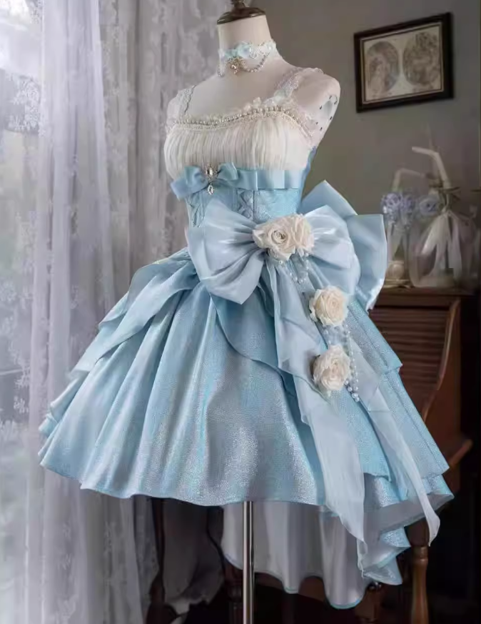 Sweet Short Prom Dress Spaghetti Straps Pleated Homecoming Dress Princess Dress Birthday Party Dress D2936