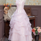 Cute Prom Dress Strapless Pleated Ball Gown Sweet 16 Dress Princess Dresses Evening Dress  D2940