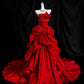 Charming Prom Dress Strapless Ruffle Prom Gown Gala Dress Evening Dress    D2841