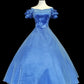 Pretty Prom Dress Off Shoulder Pleated Ball Gown Evening Dress 16th Dress    D2842