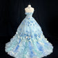 Stunning Prom Dress Strapless Ruffle Ball Gown 16th Dress Evening Dress  D2843